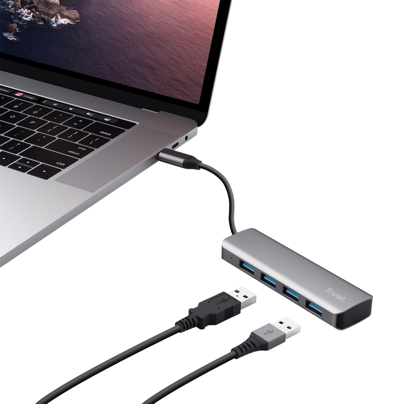 Halyx Aluminium USB-C to 4-Port USB-A 3.2 Hub-Visual