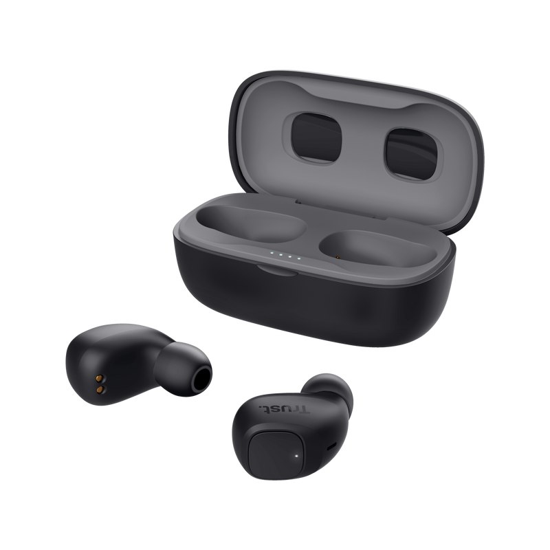 Nika Compact Bluetooth Wireless Earphones - black-Visual