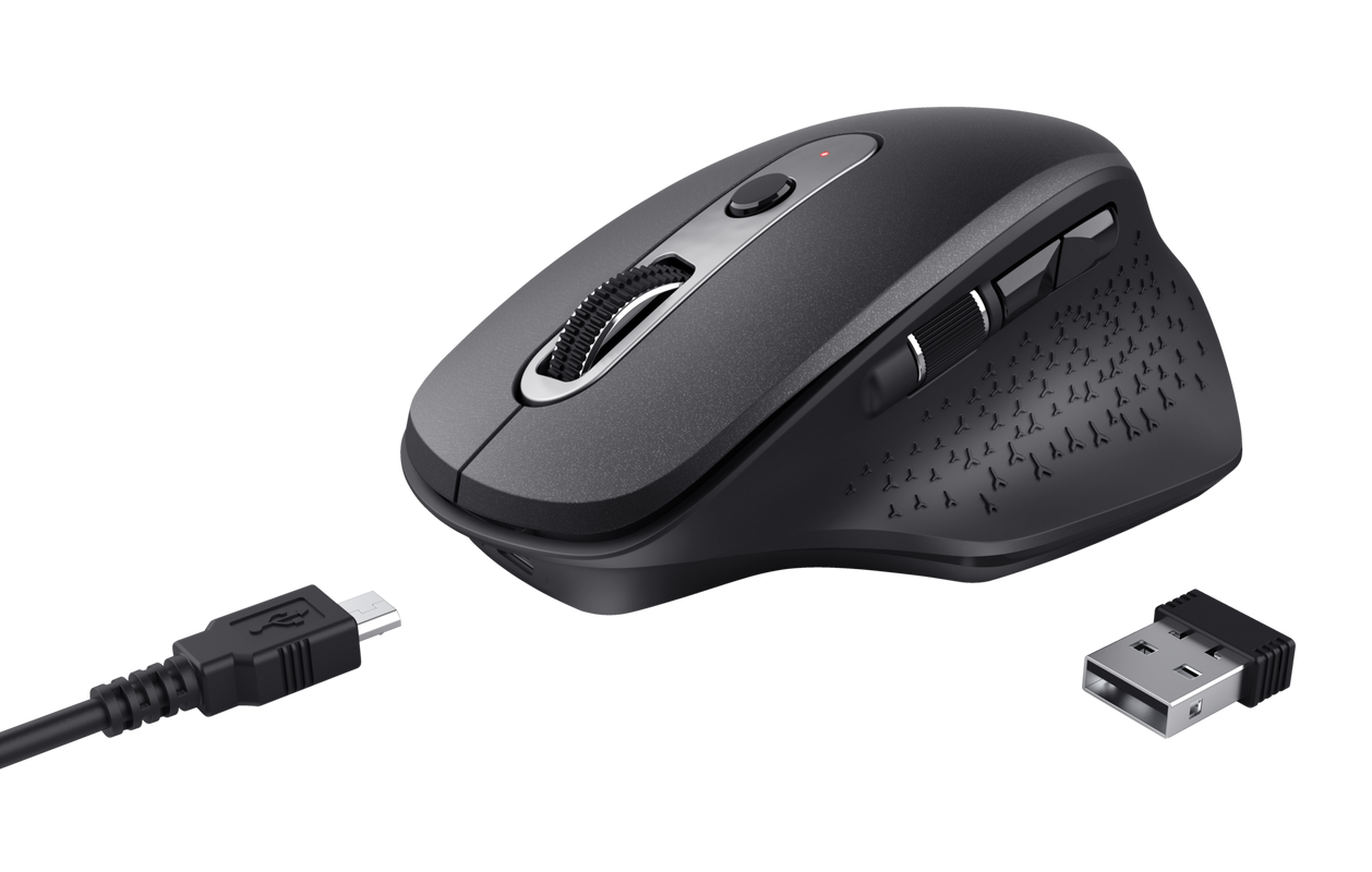 Ozaa Rechargeable Wireless Mouse - black-Visual