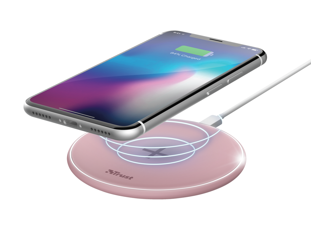 Qylo Fast Wireless Charging Pad 7.5/10W - pink-Visual