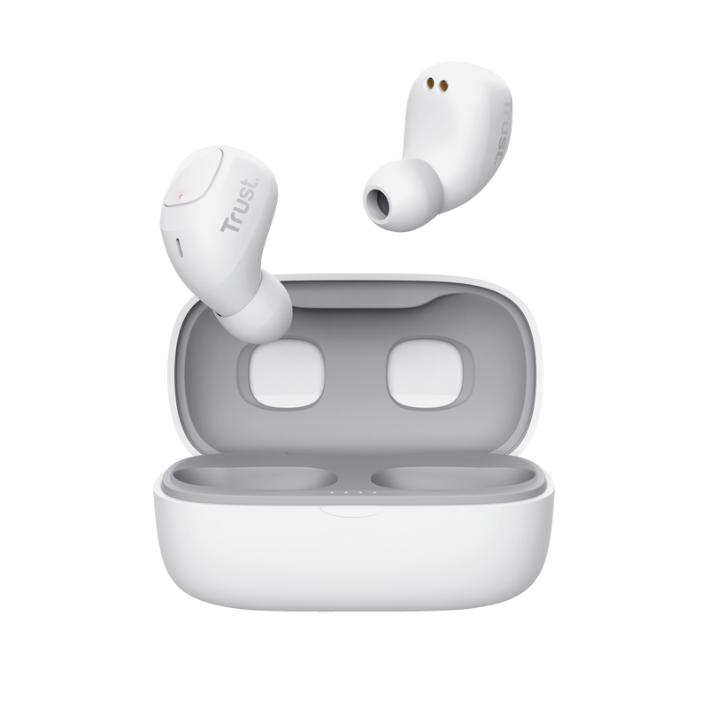 Nika Compact Bluetooth Wireless Earphones - white-Front