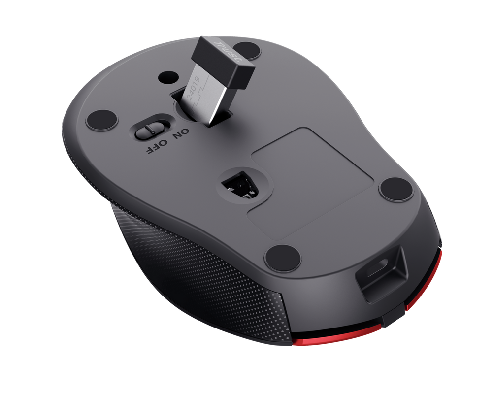 Zaya Rechargeable Wireless Mouse - red-Bottom