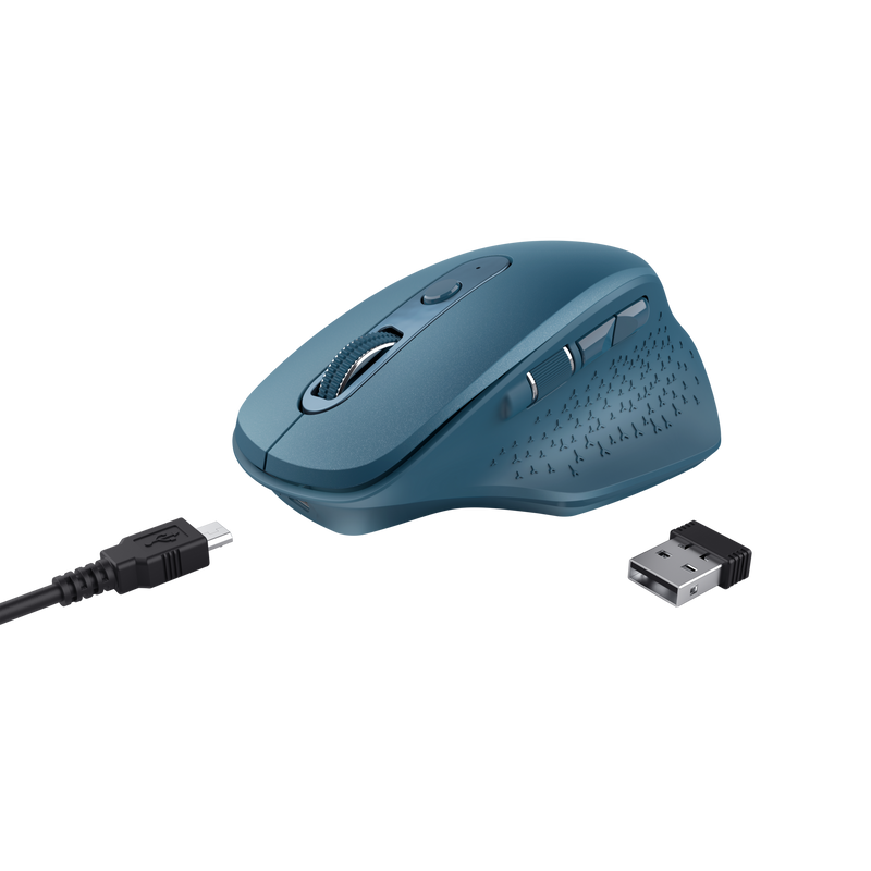 Ozaa Rechargeable Wireless Mouse - blue-Visual