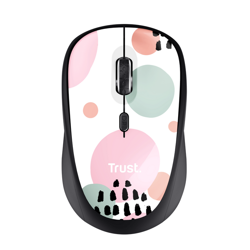 Yvi Wireless Mouse - pink circles-Top