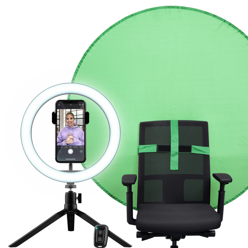 Ring Light & Green Screen Stream Kit-Visual