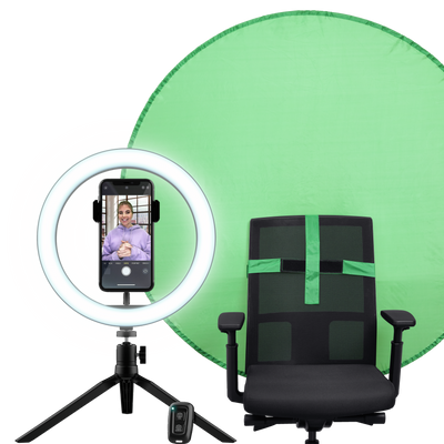 Ring Light & Green Screen Stream Kit-Visual